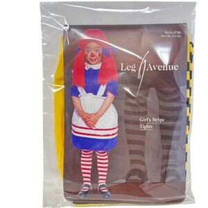Leg Avenue Girls Stripe Tights XL (11-14) Yellow & Black